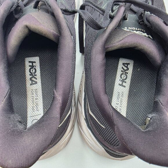 Hoka One One Clifton 8 Shoes Womans Size 9 B Black Athletic Shoes Running Walk - Picture 7 of 13